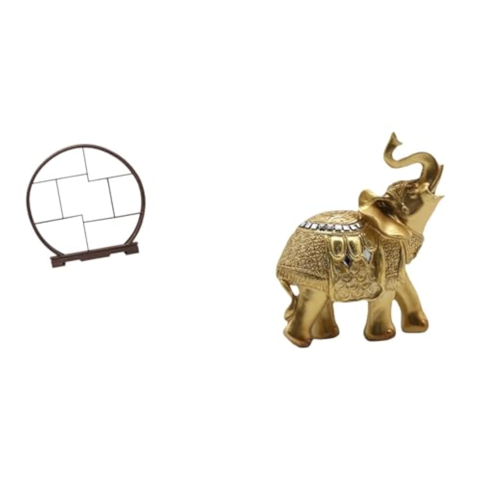 Wooden Elephant Display Stand Organizer for Home Decor